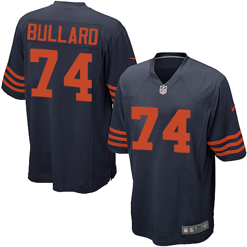Men's Game Jonathan Bullard Nike Jersey Navy Blue Alternate - #74 1940s Throwback NFL Chicago Bears